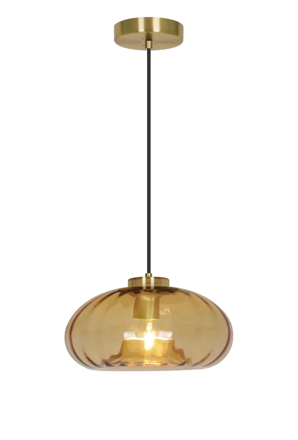 Suspension Decor glass cristal, ambre, Diam.28 cm, E27