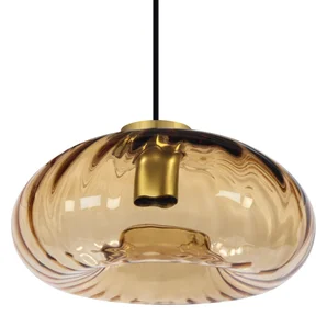 Suspension Decor glass cristal, ambre, Diam.28 cm, E27