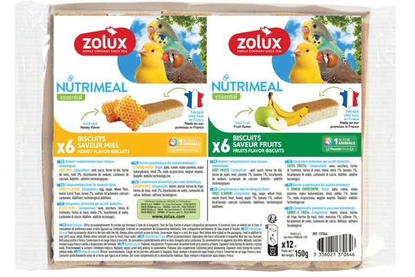 Biscuit oiseau nutrimeal miel/fruit x12