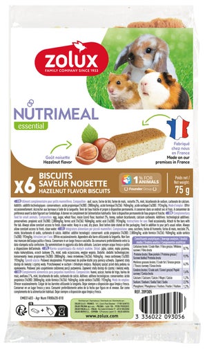 Biscuit rongeur nutrimeal noisette x6