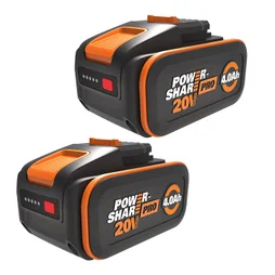 Lot de 2 batteries WORX, 20 V, 4 Ah Wa3644.2opjar lithium-ion