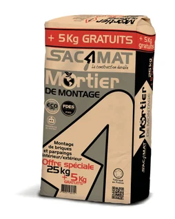 Mortier à empreinte carbone réduite, gris, SACAMAT, 30 kg