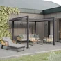 Pergola bioclimatique aluminium lame gris anthracite 320x358cm NATERIAL