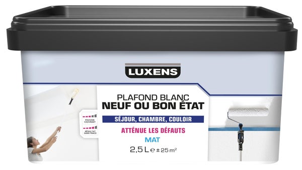Peinture plafond blanc mat LUXENS Neuf et bon état 2.5L
