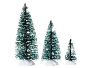 Sapin plastique vert lot 10pc - 5x6cm/3x9.5cm/2x13.5cm