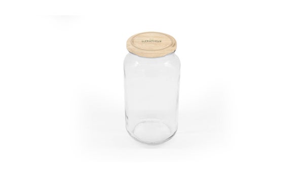 Bocal à vrac vis 1,6l dima.82, couvercle imitation bois, Le Pratique
