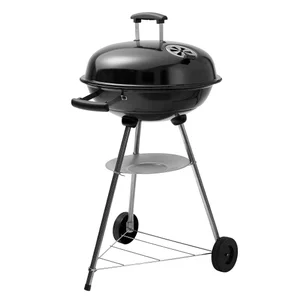 Barbecue charbon de bois 1px avec couvercle, noir
