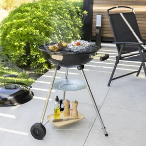 Barbecue charbon de bois 1px avec couvercle, noir