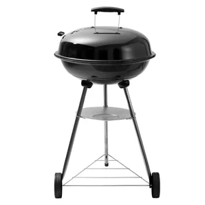 Barbecue charbon de bois 1px avec couvercle, noir