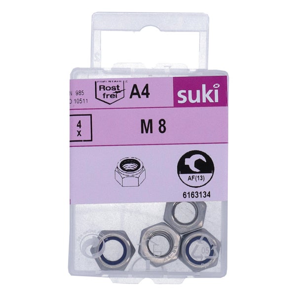 Ecrou indesserable diametre 8mm inox A4 lot de 4 pieces