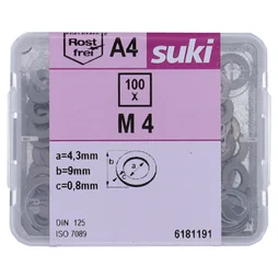 Rondelle etroite diametre 4mm inox A4 lot de 100 pieces