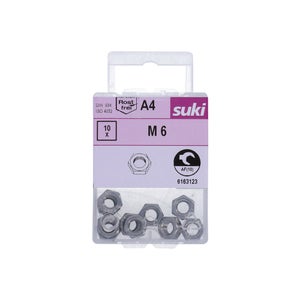 Ecrou 6 pans diametre 6mm inox A4 lot de 10 pieces