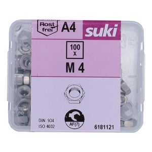 Ecrou 6 pans diametre 4mm inox A4 lot de 100 pieces