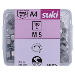 Ecrou 6 pans diametre 5mm inox A4 lot de 100 pieces