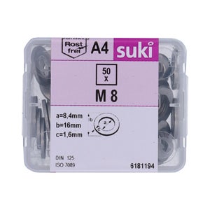 Rondelle etroite diametre 8mm inox A4 lot de 50 pieces