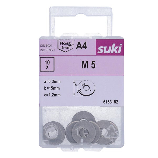 Rondelle large diametre 5mm inox A4 lot de 10 pieces