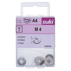 Rondelle large diametre 4mm inox A4 lot de 10 pieces