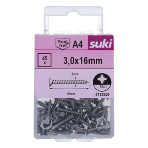 Vis agglo tete fraisee pozidriv 3x16 inox A4 lot de 45 pieces
