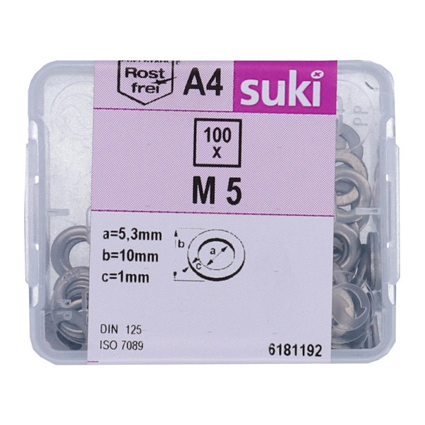 Rondelle etroite diametre 5mm inox A4 lot de 100 pieces