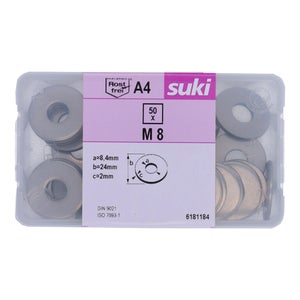 Rondelle large diametre 8mm inox A4 lot de 50 pieces