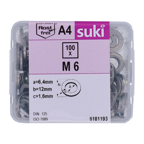 Rondelle etroite diametre 6mm inox A4 lot de 100 pieces
