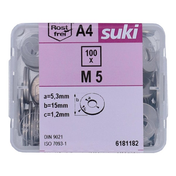 Rondelle large diametre 5mm inox A4 lot de 100 pieces