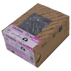 Vis agglo tete fraisee pozidriv 5x30 inox A4 lot de 200 pieces