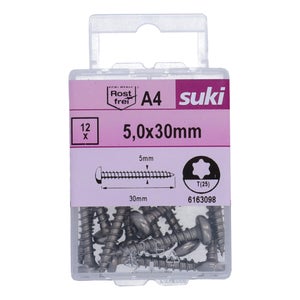 Vis agglo tete ronde pozidriv 5x30 inox A4 lot de 12 pieces