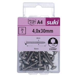 Vis agglo tete ronde pozidriv 4x30 inox A4 lot de 20 pieces