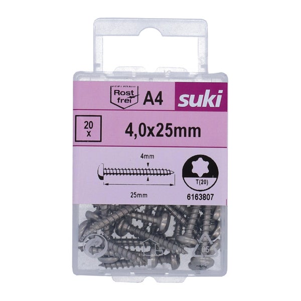 Vis agglo tete ronde pozidriv 4x25 inox A4 lot de 20 pieces