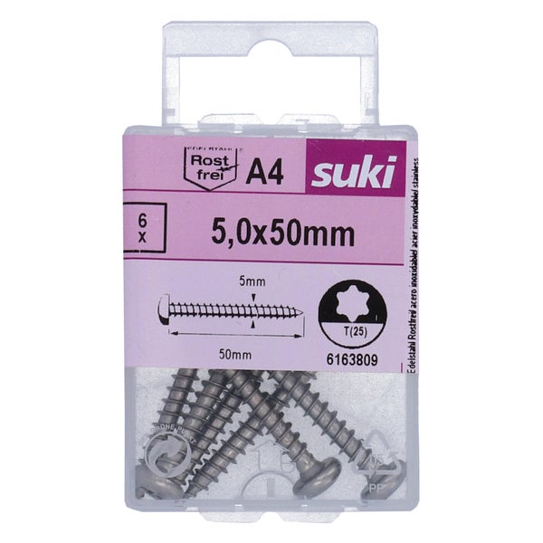 Vis agglo tete ronde pozidriv 5x40 inox A4 lot de 6 pieces