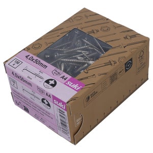 Vis agglo tete fraisee pozidriv 4x50 inox A4 lot de 150 pieces