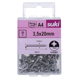 Vis agglo tete fraisee pozidriv 3,5x20 inox A4 lot de 35 pieces