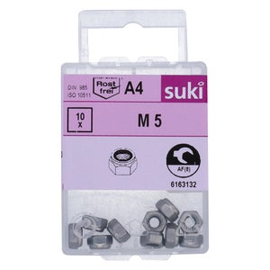 Ecrou indesserable diametre 5mm inox A4 lot de 10 pieces