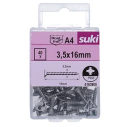 Vis agglo tete fraisee pozidriv 3,5x16 inox A4 lot de 40 pieces