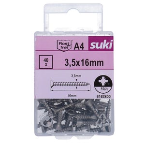 Vis agglo tete fraisee pozidriv 3,5x16 inox A4 lot de 40 pieces