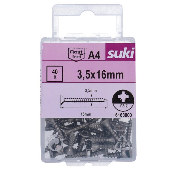 Vis agglo tete fraisee pozidriv 3,5x16 inox A4 lot de 40 pieces