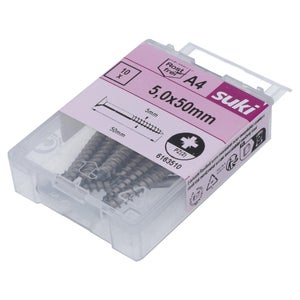 Vis agglo tete fraisee pozidriv 5x50 inox A4 lot de 10 pieces