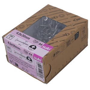 Vis agglo tete fraisee pozidriv 4x30 inox A4 lot de 200 pieces