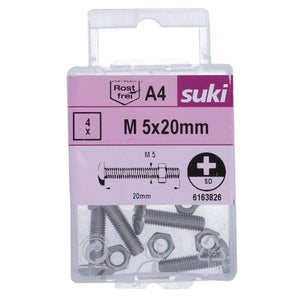 Boulon poelier 5x20 inox A4 lot de 4 pieces