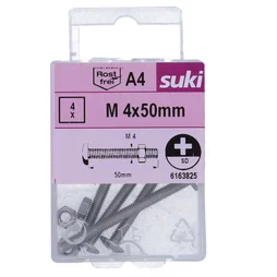 Boulon poelier 4x50 inox A4 lot de 4 pieces