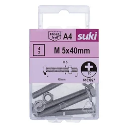 Boulon poelier 5x40 inox A4 lot de 4 pieces