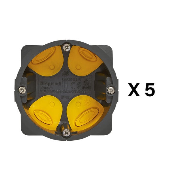 Lot de 5 boîtes d’encastrement pour cloisons sèches LEGRAND