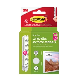 Lot de 4 Languette adhésive blanc Command 3M