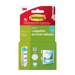 Lot de 4 Languette adhésive blanc Command 3M