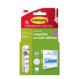 Lot de 4 languettes adhésives blanches Command 3M
