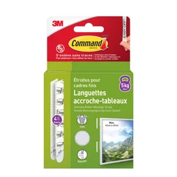 Lot de 4 Languette adhésive blanc Command 3M