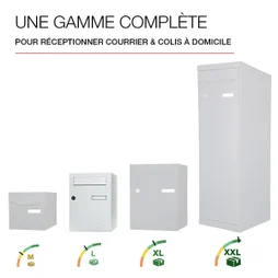 Boîte à colis normalisée ECLIPSE acier blanc mat RENZ, 1 porte extérieure