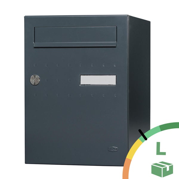 Boîte à colis normalisée ECLIPSE acier anthracite mat RENZ, 1 porte extérieure