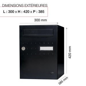 Boîte à colis normalisée ECLIPSE acier anthracite mat RENZ, 1 porte extérieure